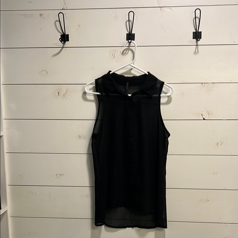 Black Y2K mesh shirtdress tunic